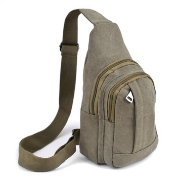 ★LOW CLASSIC★ PIGMENT WASHED CROSS POCKET BAG_BROWN_LW255B Brown Crossbody Canvas Sling Bag Backpack with Adjustable