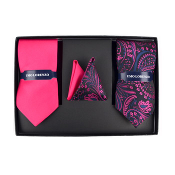 Paisley & Solid Tie with Matching Hanky Box Set - THX12-FA-1