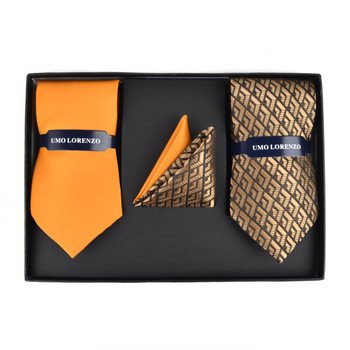 Geometric & Solid Tie with Matching Hanky Box Set - THX12-GD-1