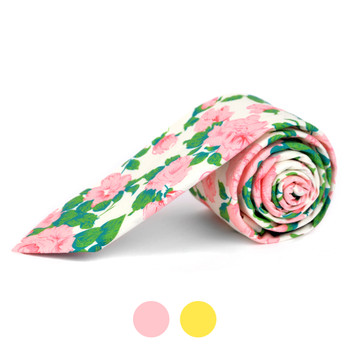 2.25" Floral Cotton Slim Tie - NVC-FLORAL3