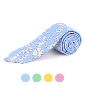 2.25" Floral Cotton Slim Tie - NVC-FLORAL6 2.25" Floral Cotton Slim Tie - NVC-FLORAL6