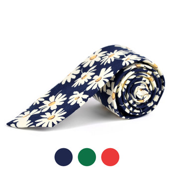 2.25" Daisy Cotton Slim Tie - NVC-DAISY 2.25" Daisy Cotton Slim Tie - NVC-DAISY
