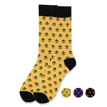 Men's Cotton Fleur-de-lis Novelty Socks- FLS01 Men's Cotton Fleur-de-lis Novelty Socks- FLS01