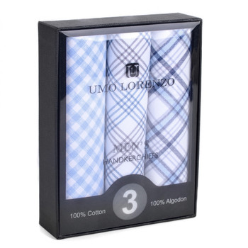 Men's Boxed Fancy Cotton Handkerchiefs 3pcs Set MFB1513