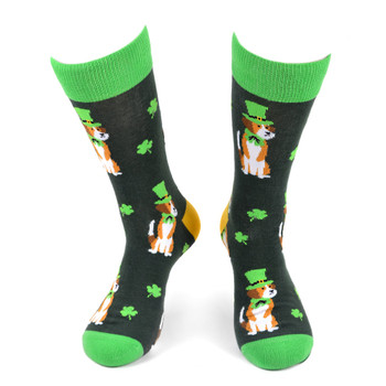 Men's St.Patrick's Day Dog Novelty Socks - NVS19568-GRN
