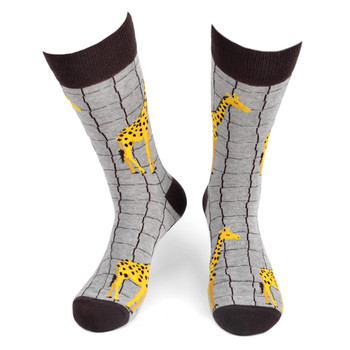 Men's Giraffe Novelty Socks - NVS19563-GRY Men's Giraffe Novelty Socks - NVS19563-GRY