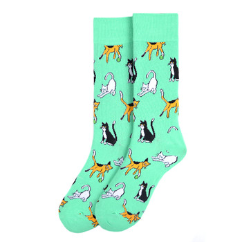 Men's Playful Cats Novelty Socks - NVS19548-TQ