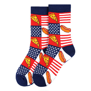 Women's Hot Dogs & Pizza Novelty Socks - LNVS19422 Women's Hot Dogs & Pizza Novelty Socks - LNVS19422
