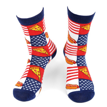 Women's Hot Dogs & Pizza Novelty Socks - LNVS19422 Women's Hot Dogs & Pizza Novelty Socks - LNVS19422