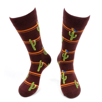 Men's Cactus Novelty Socks - NVS19583-BRN Men's Cactus Novelty Socks - NVS19583-BRN