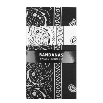 3pk Bandannas - 2 Black & 1 White - 3BNA-BWB