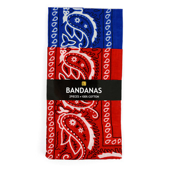 6pcs Bandannas Navy & Red Duo Pack 2BNA-1NV/1RD