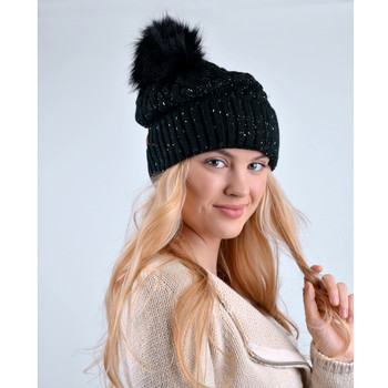 Women's Speckled Pom Pom Knit Winter Hat - LKH5031