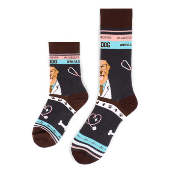 Health Care Heroes -Dr. Dog- Premium Novelty Socks - NVSX2001-CHAR Health Care Heroes -Dr. Dog- Premium Novelty Socks - NVSX2001-CHAR