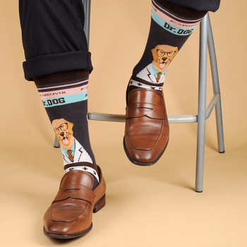 Health Care Heroes -Dr. Dog- Premium Novelty Socks - NVSX2001-CHAR Health Care Heroes -Dr. Dog- Premium Novelty Socks - NVSX2001-CHAR