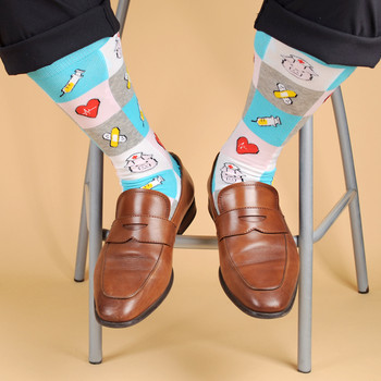 Health Care Heroes -Nurse Piggy- Premium Socks-NVSX2002-BL Health Care Heroes -Nurse Piggy- Premium Socks-NVSX2002-BL