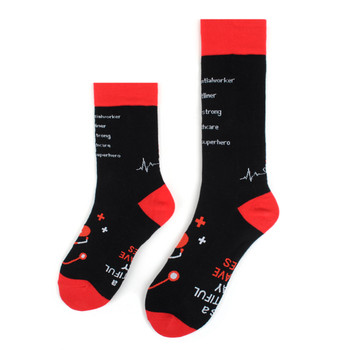 Health Care -Saving Lives- Premium Novelty Socks - NVSX2004-BK Health Care -Saving Lives- Premium Novelty Socks - NVSX2004-BK