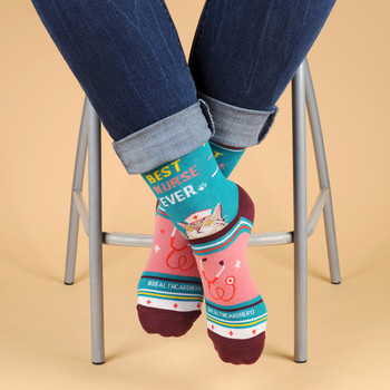 Health Care Heroes-Best Nurse- Premium Socks - NVSX2005-TL Health Care Heroes-Best Nurse- Premium Socks - NVSX2005-TL