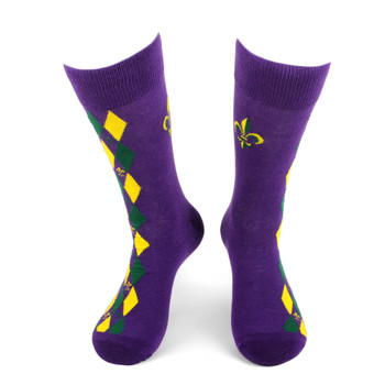 Men's Mardi Gras 1 Novelty Socks - NVS19593-PUR
