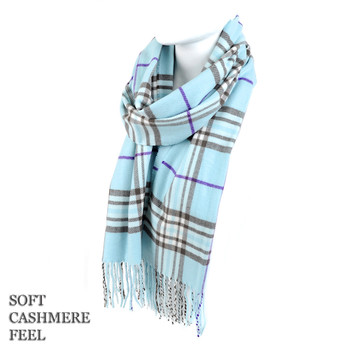 Unisex Acrylic Plaid Cashmere Feel Winter Scarves - AS2617 Unisex Acrylic Plaid Cashmere Feel Winter Scarves - AS2617