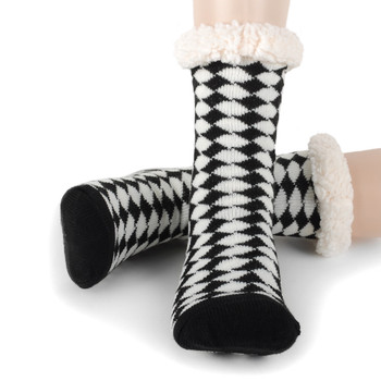 Cat Sherpa Fleece Slipper Socks - Black