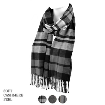 Unisex Plaid Cashmere Feels Acrylic Scarves AS2400-4