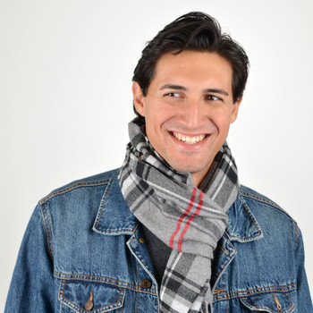 Unisex Plaid Cashmere Feels Acrylic Scarves AS2400-5