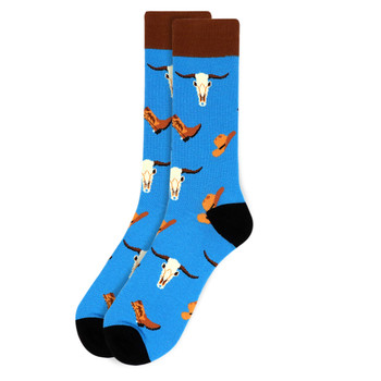 Men's Old West Novelty Socks - NVS19521-TQ Men's Old West Novelty Socks - NVS19521-TQ