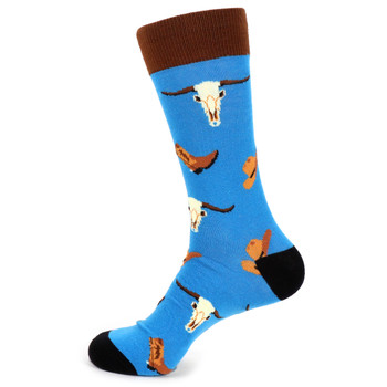 Men's Old West Novelty Socks - NVS19521-TQ Men's Old West Novelty Socks - NVS19521-TQ