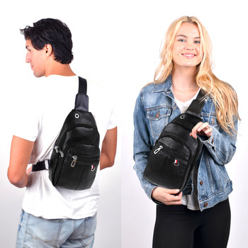 PU Leather Black Crossbody Sling Bag - FBG1832-BK PU Leather Black Crossbody Sling Bag - FBG1832-BK