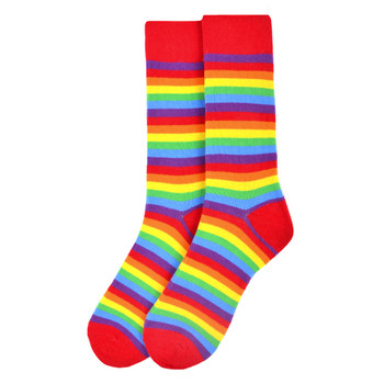 Men's Rainbow Striped Novelty Socks - NVS19581