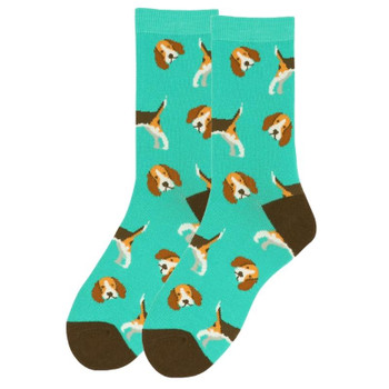 Women's Novelty Beagle Dog Socks - LNVS19426-TQ Women's Novelty Beagle Dog Socks - LNVS19426-TQ