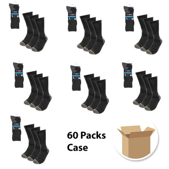 60 Packs Case Set Men's Charcoal Heavy Duty Crew Socks- 3PK-WKS01-CHAR-60 60 Packs Case Set Men's Charcoal Heavy Duty Crew Socks- 3PK-WKS01-CHAR-60