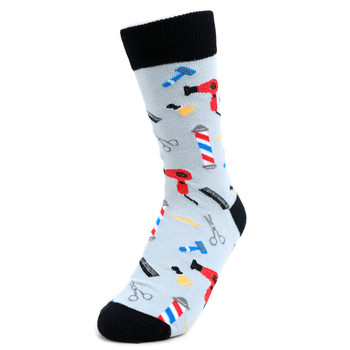 Women's Barber Shop Novelty Socks - LNVS19211-LTGRY