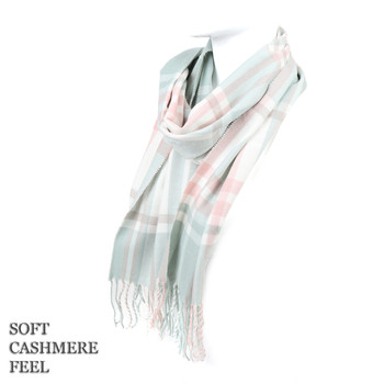 Unisex Plaid Acrylic Cashmere Feels Winter Scarves - AS2608