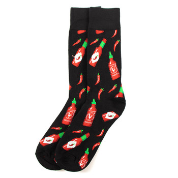 Men's Hot Sauce Novelty Socks- NVS19626-BK