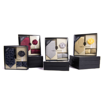 12pcs PATTERN TIE, HANKY & LAPEL PIN BOX SET-THLB4000-FW 12pcs PATTERN TIE, HANKY & LAPEL PIN BOX SET-THLB4000-FW