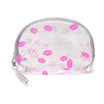 2 Pc Metallic Kiss Cosmetic Bag Set-LNCTB1764