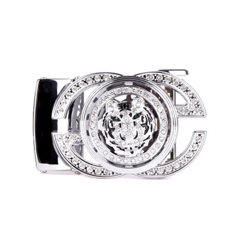 Men's Lion Rotating Bling Ratchet Belt- MGLBB54-SIL