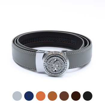 Men's Dollar Sign Rotating Bling Ratchet Belt-MGLBB65-SIL