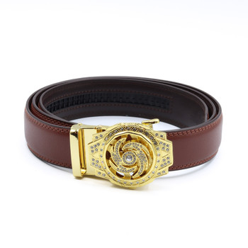 Men's Decor Rotating Bling Ratchet Belt-MGLBB60-GD Men's Decor Rotating Bling Ratchet Belt-MGLBB60-GD