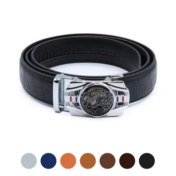 Men's Dragon Rotating Bling Ratchet Belt-MGLBB56-SIL