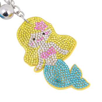 Bling Crystal Mermaid Tassel Keychain -31355JO-S