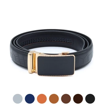 Men's Genuine Leather Sliding Buckle Ratchet Belt-MGLBB71