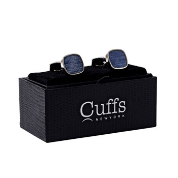 Silver Blue Stone Square Cufflinks-CL1818 Silver Blue Stone Square Cufflinks-CL1818
