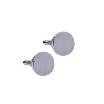 Silver Classic Round Cufflinks-CL1824 Silver Classic Round Cufflinks-CL1824