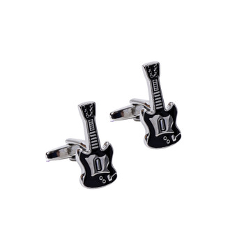 Silver Guitar Novelty Cufflinks-CL1841 Silver Guitar Novelty Cufflinks-CL1841