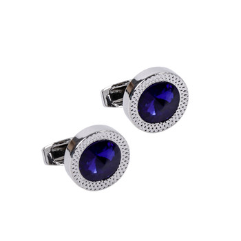 Sapphire Blue Crystal Cufflinks-CL1846