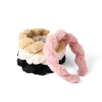" C " Shaped Faux Fur Twisted Headband - PHB1034