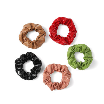 5pc Shiny Faux Leather Scrunchie Set - 5SHS-SLD-11